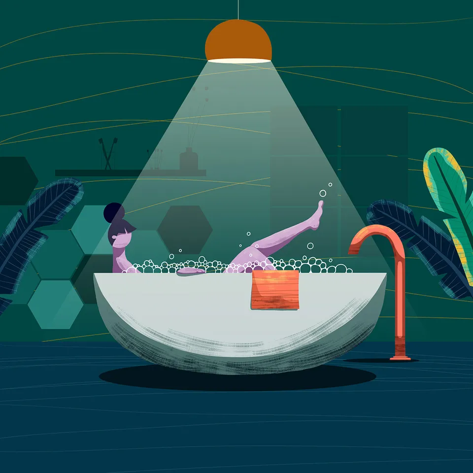 Illustration salle de bain Yunta Génèse par New Tells Studio